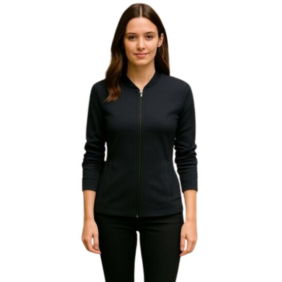 Lucy black full Zip Yoga Activewear Athleisure Jacket Size Med - Picture 1 of 8